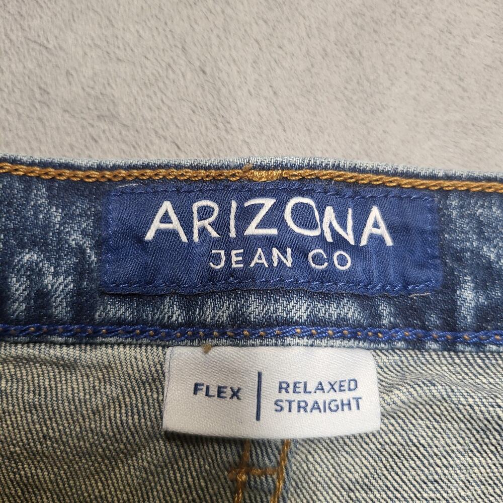 Arizona Jean Co Jeans Mens 38x34 Blue Relaxed Straight Stretch Denim Medium Wash - Picture 3 of 9